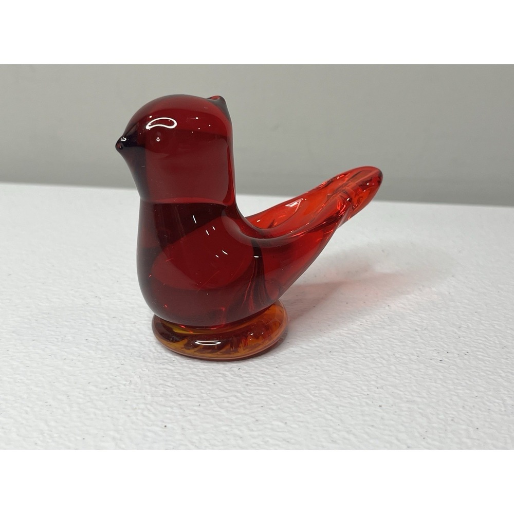 Vtg Cardinal Of Love Red Bird Glass Signed Ward